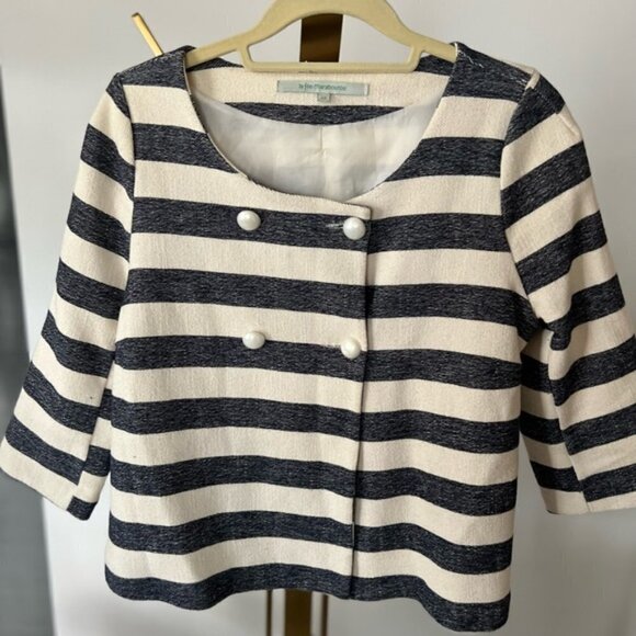 Striped Blazer with Pearl Detail - Picture 8 of 14